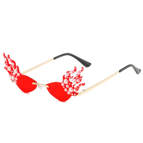 Unisex Casual Flame Pc Special-Shaped Mirror Inlay Sunglasses's discount tags
