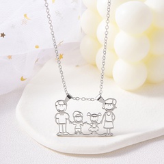 Simple Style Portrait Cartoon Character Stainless Steel Necklace Plating Stainless Steel Necklaces