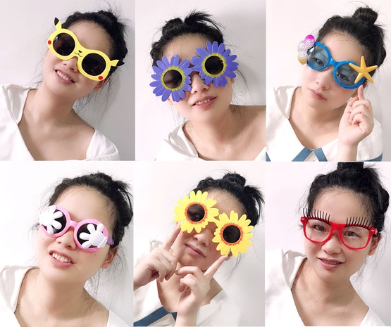 Unisex Casual Flower Crab Pc Special-Shaped Mirror Sunglasses's discount tags