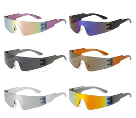 Unisex Sports Geometric Pc Special-Shaped Mirror Metal Sunglasses