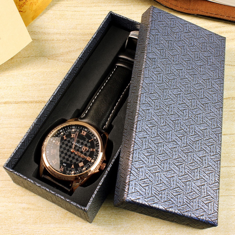 Uhren geschenk box Papier box rechteckige Uhren box lange schwarze Uhren box Spot Grohandel Verpackungs box Hartpapier box