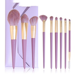Synthetic Fiber Set of 9 Beginners Solid Color Makeup Brushes