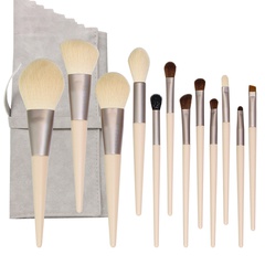 12 Morandi Makeup Brush Set Animal Hair Eye Shadow Powder Blush Beauty Tools