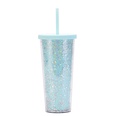 Neue 24 Unzen DoppelSchicht Kunststoff Tasse Pailletten Kreative Wasser Tassepicture27
