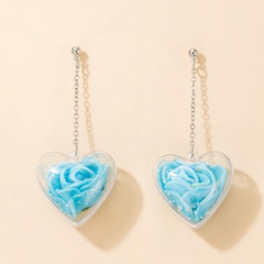Cute Alloy Heart shape Rose Earrings Daily Drop Earrings