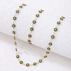 Idyllic Alloy Color Flowers Bracelet Necklace Jewelry Set Daily