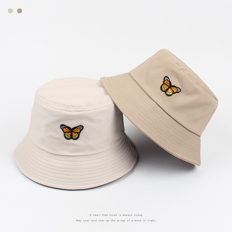 2022 Summer New Fashion Butterfly Flat Top  Short Brim Bucket Hat's discount tags