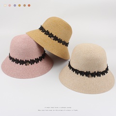 Fashion Casual Candy Color Female Summer Seaside Straw Woven Bucket Hat