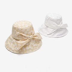 Women's Fashionable Stylish Floral Foldable Bow UV Protection Big Brim Sun Protection Fisherman Hat