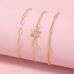 Fashion Alloy Six-Pointed Star Bracelet Daily Electroplating Rhinestone 1 Piece
