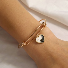 Alloy Iron Heart shape Bracelet Daily Dripping Oil Unset 1 Piece