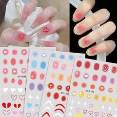 New Spring Internet Celebrity Blooming Gradient Blush Nail Art Adhesive Backing Stickers Love Heart Nail Ornament Small Pattern Decals