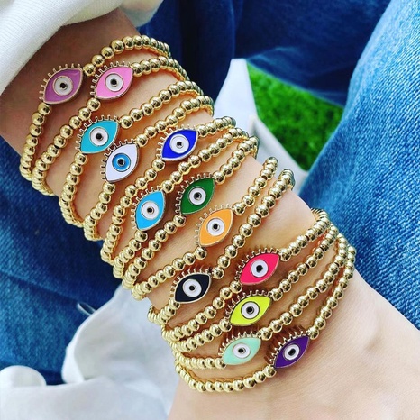 Casual Round Heart Shape Eye Alloy Beaded Bracelets 1 Piece's discount tags