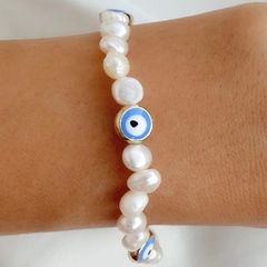 Casual Eye Imitation Pearl Alloy Beaded Bracelets 1 Piece
