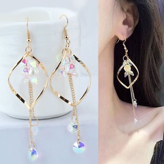Fashion Water Droplets Alloy Artificial Crystal Drop Earrings 1 Pair