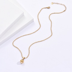 Einfacher Stil Runden Titan Stahl Halskette Mit Anhänger Kette Perlen Vergoldet Edelstahl Halsketten
