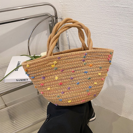 casual style cute small capacity portable woven basket's discount tags