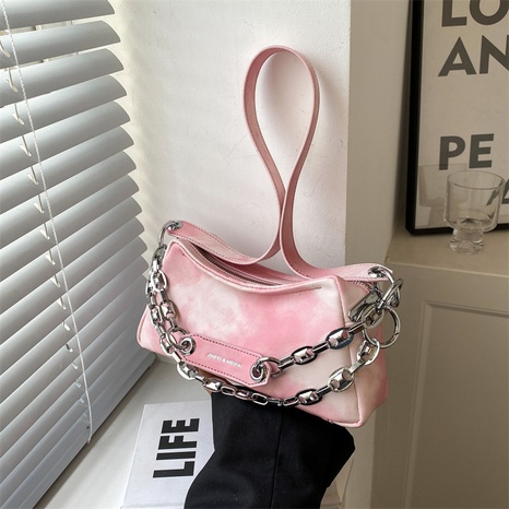 trendy square gradient color chain small size PU leather shoulder Bag's discount tags