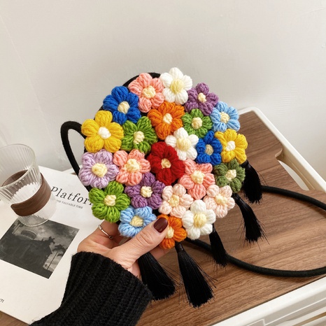 cute blossom pattern tassels small size woven polyester underarm Bag's discount tags