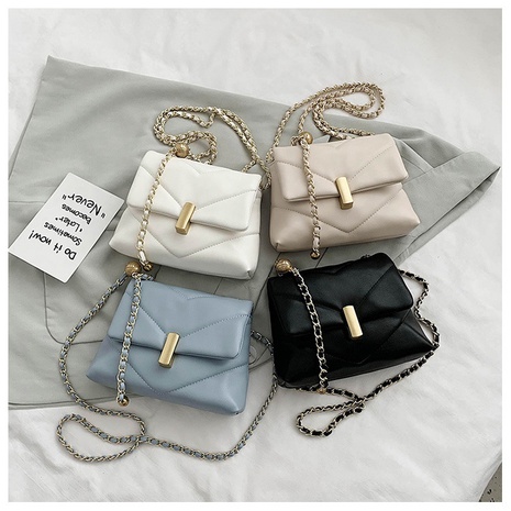simple square adjustable chain strap PU leather crossbody Bag's discount tags