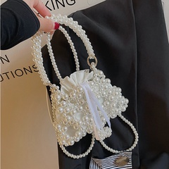 Mini bolso de mensajero para mujer con cadena de perlas de moda