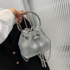 2022 Summer New Trendy Fashion Sequined Chain Portable Bucket Shape Messenger Bag