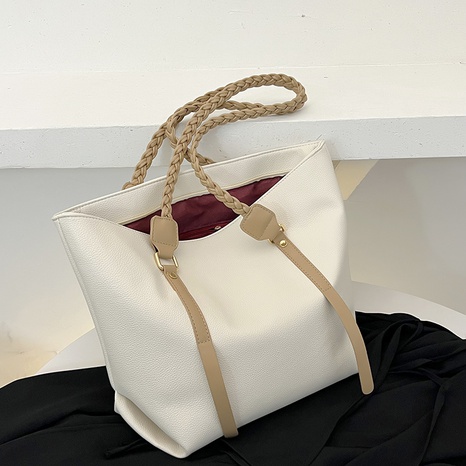 2022 New Fashion Solid Color Single Shoulder Large Capacity Totes Handbag's discount tags
