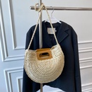 Moda bolso de paja de gran capacidad 2022 verano nuevo bolso de playa tejido hecho a mano bolso bandolera porttil para mujerespicture8