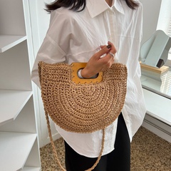 2022 Summer New Fashion Large Capacity Portable Shoulder Straw Woven Beach Bag