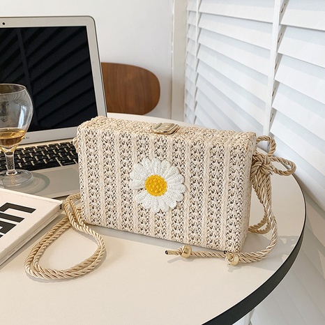 Women's Summer 2022 New Fashion Cross Body Small Square Straw Woven Bag's discount tags