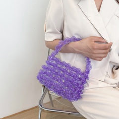 2022 neue Stil Sommer Hohl Woven Tragbare Candy Farbe Kleine Quadratische Tasche