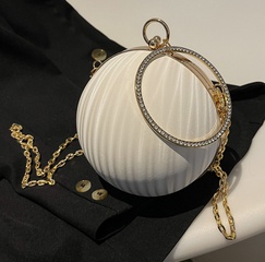 2022 nueva moda Simple cadena bandolera anillo mano-Bolsa de embrague esférica de transporte