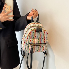 2022 New Fashion Rainbow color woven small Backpack