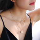 Mode Retro Einfache Weibliche Shell Anhnger Zirkon Doppel Schicht Legierung Halskettepicture11