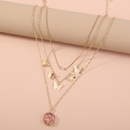 Fashion Creative Butterfly SpecialShaped Natural Stone Imitated Pendant MultiLayer Alloy Necklacepicture7