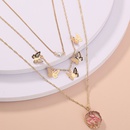 Fashion Creative Butterfly SpecialShaped Natural Stone Imitated Pendant MultiLayer Alloy Necklacepicture8