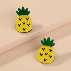Mode Kreative Nette Einfache Kleine Ananas Kupfer Ohr Stud Ohrringe