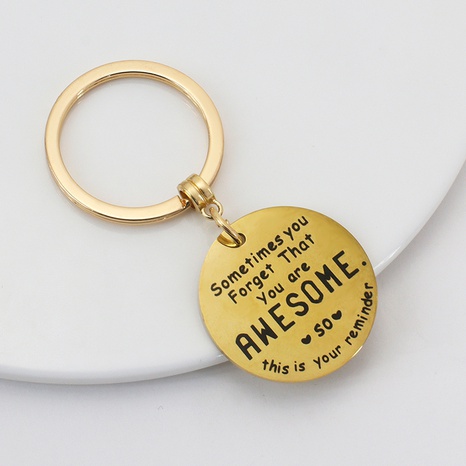 Modern Style Word Stainless Steel Plating Keychain 1 Piece's discount tags
