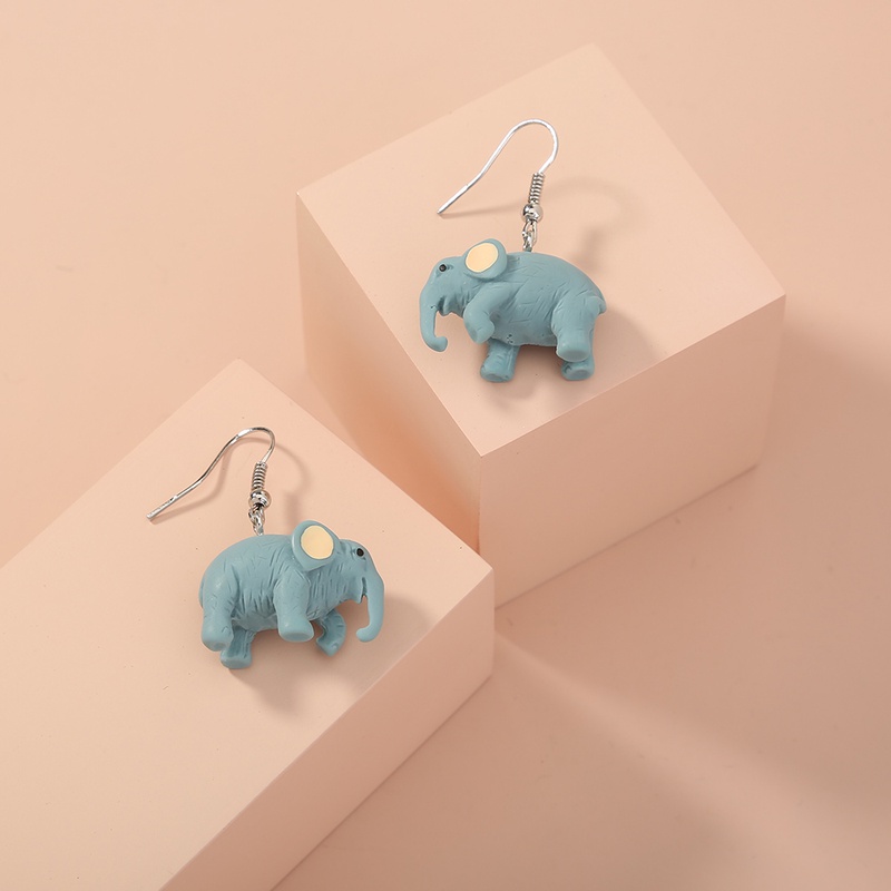 Fashion Nette Einfache Licht Blue Elephant Anhnger Harz Ohrringe