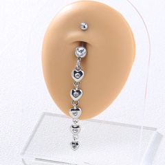 Mode Einfache Körper Piercing Herz Form Diamant Nabel Gestüt Sexy Edelstahl Bauch Ring