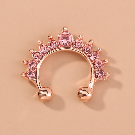 Creative Fashion Diamond Colorful Crystals Nose Stud Ornament Alloy Nose Ring's discount tags