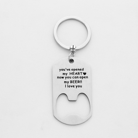 Novelty Word Stainless Steel Plating Keychain 1 Piece's discount tags