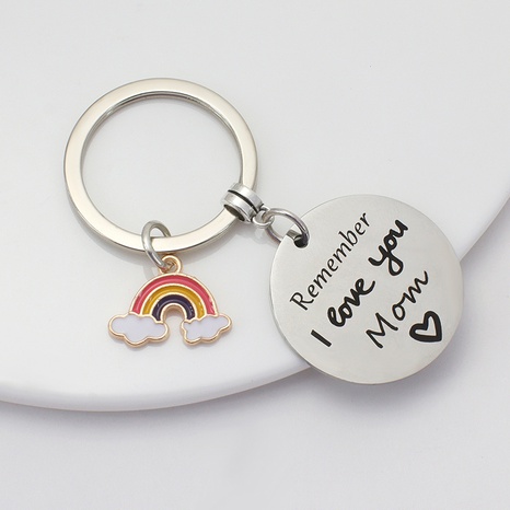Simple Style Rainbow Word Stainless Steel Plating Keychain 1 Piece's discount tags