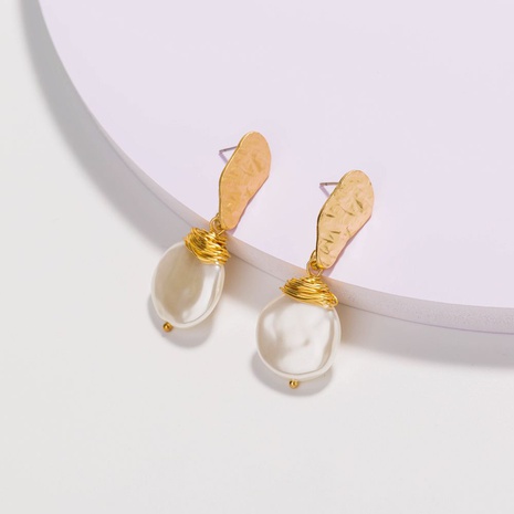 Baroque Style Pearl Alloy Plating Artificial Pearls Earrings's discount tags