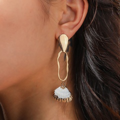 Ethnic Style Shell Alloy Plating Drop Earrings