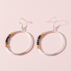 Vintage Style Round Alloy Plating natural stone Drop Earrings 1 Piece