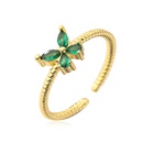 Aogu Ins Fashion Simple Hand Jewelry SpecialInterest Design Copper Plating 18K Gold Green Zircon Ring Female CrossBorder Hot Productpicture10