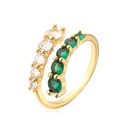 Aogu Ins Fashion Simple Hand Jewelry SpecialInterest Design Copper Plating 18K Gold Green Zircon Ring Female CrossBorder Hot Productpicture9
