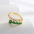 Aogu Ins Fashion Simple Hand Jewelry SpecialInterest Design Copper Plating 18K Gold Green Zircon Ring Female CrossBorder Hot Productpicture7