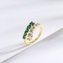 Aogu Ins Fashion Simple Hand Jewelry SpecialInterest Design Copper Plating 18K Gold Green Zircon Ring Female CrossBorder Hot Productpicture6